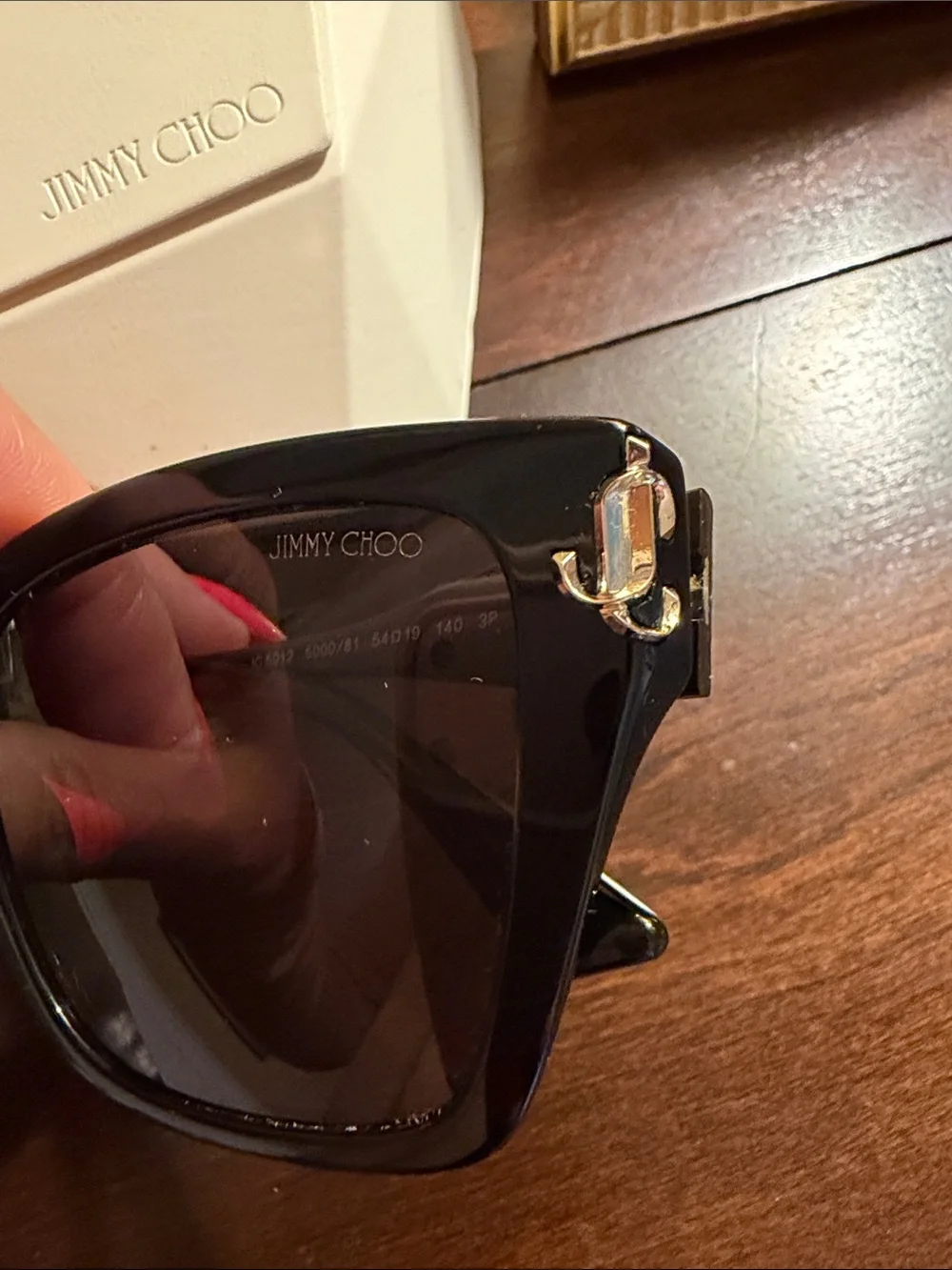 Jimmy Choo Black Oversized Cat Eye Sunglasses